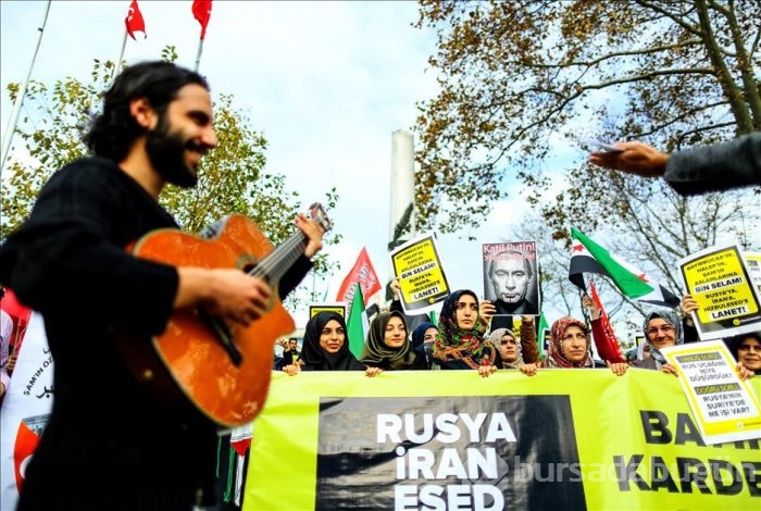 İstanbul'da Rusya protestosu