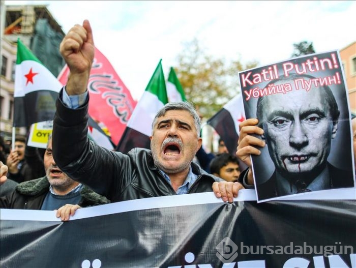 İstanbul'da Rusya protestosu