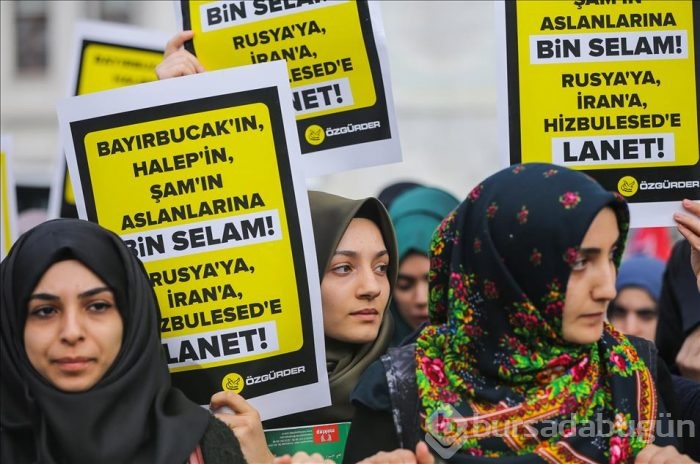 İstanbul'da Rusya protestosu