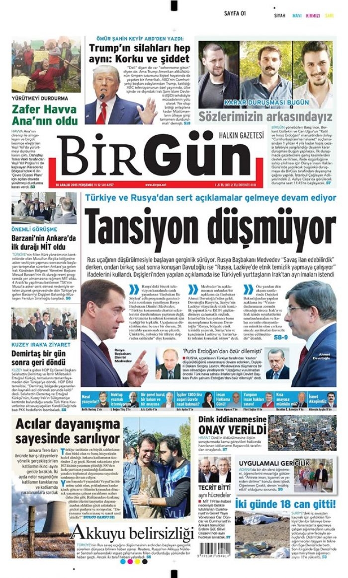 Günün gazete manşetleri - 10 Aralık 2015