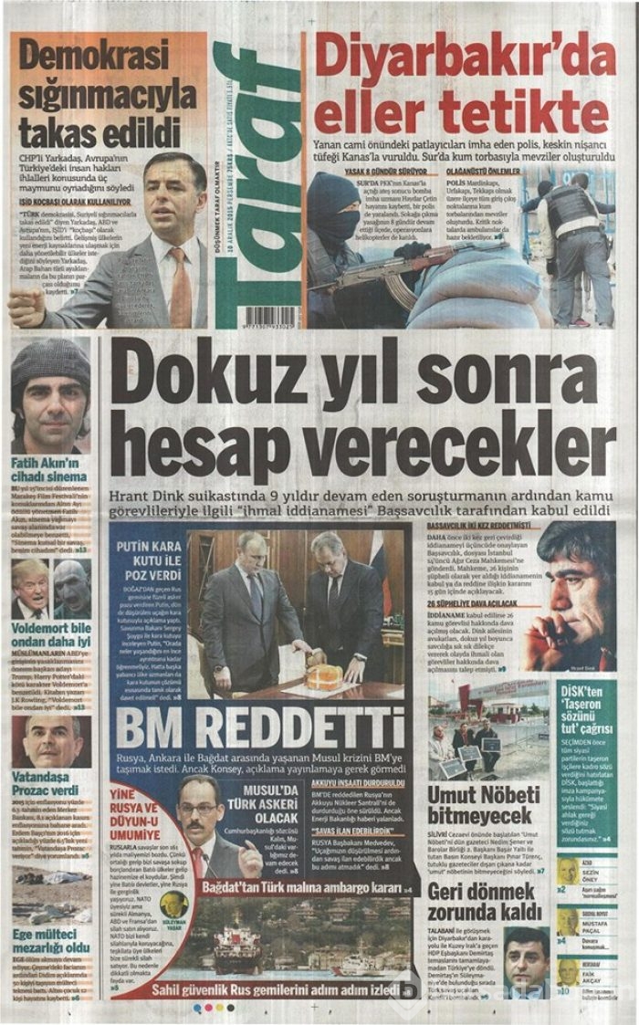 Günün gazete manşetleri - 10 Aralık 2015