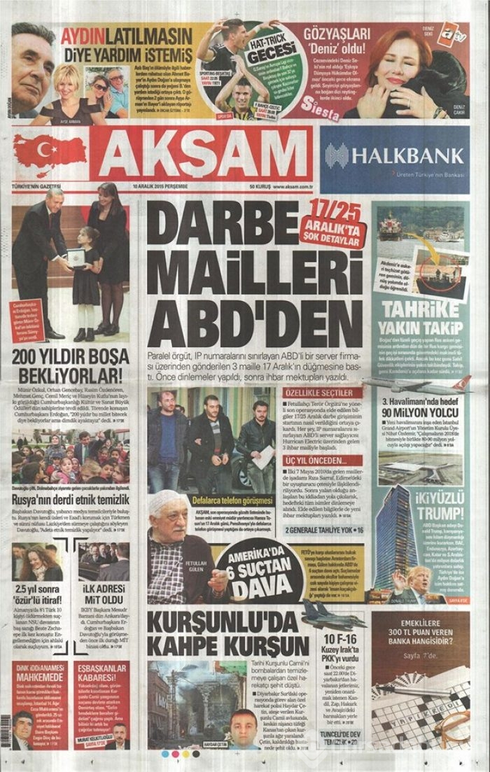 Günün gazete manşetleri - 10 Aralık 2015