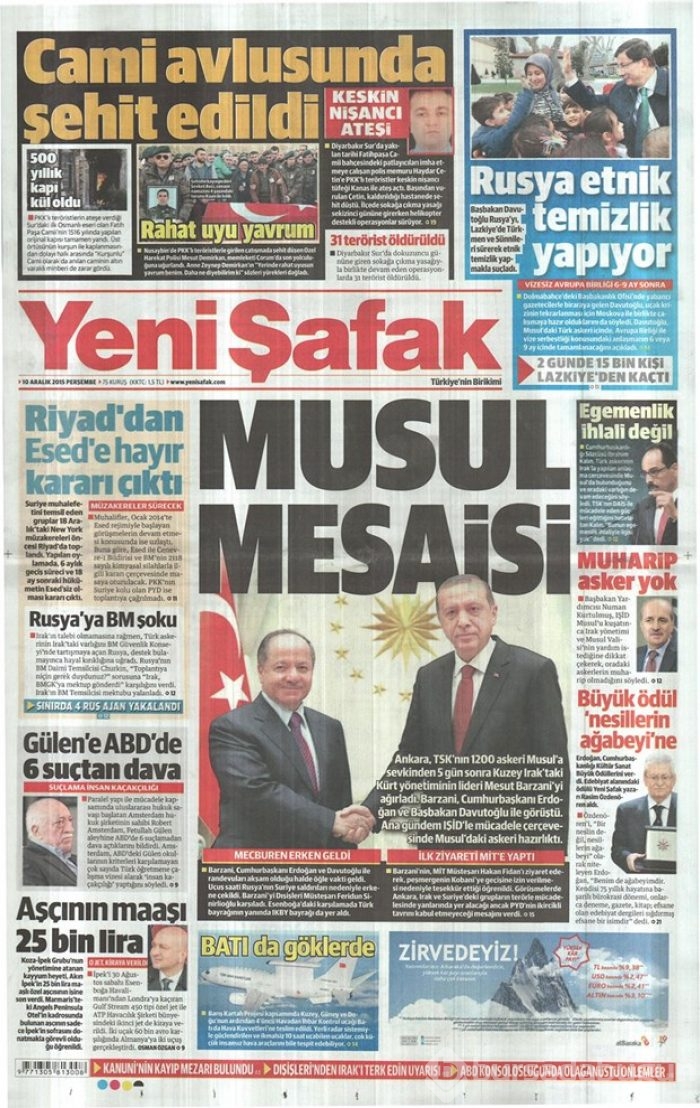 Günün gazete manşetleri - 10 Aralık 2015