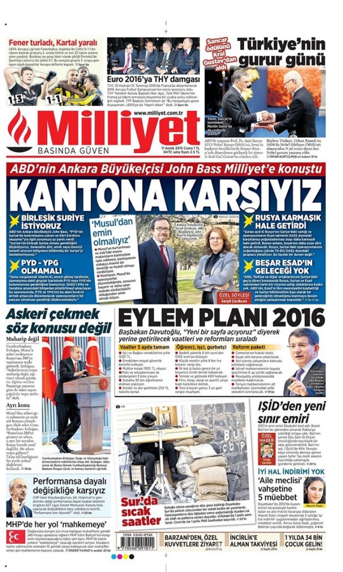 Günün gazete manşetleri - 11 Aralık 2015