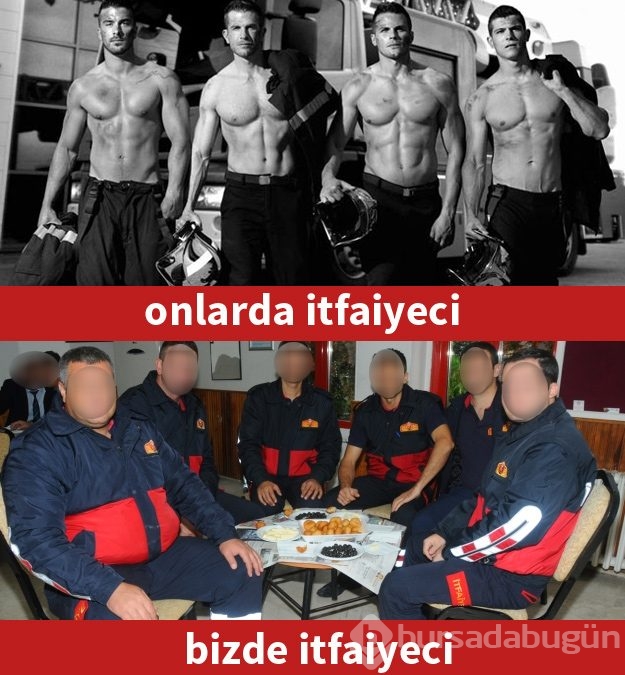 İtfaiyecilerden şok pozlar