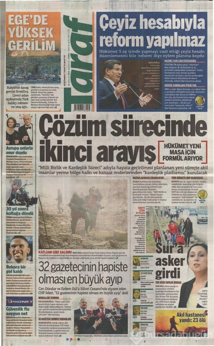 Günün gazete manşetleri - 14 Aralık 2015