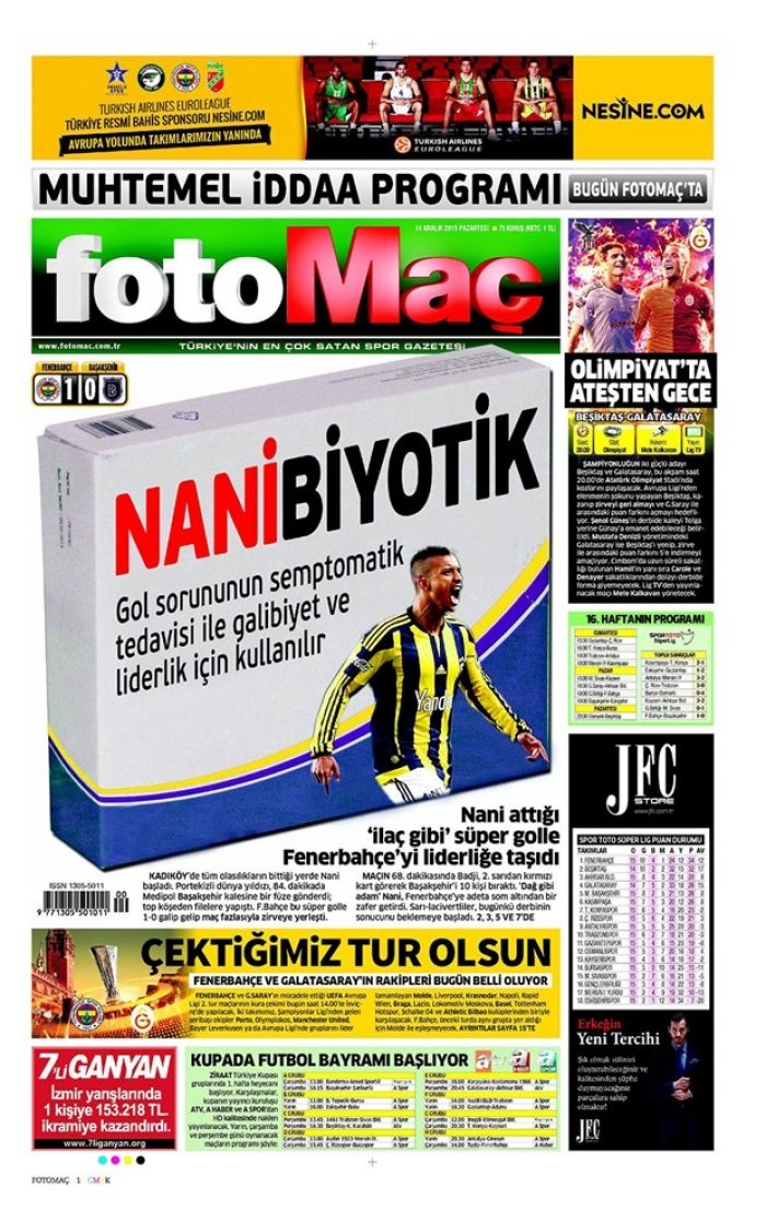 Günün gazete manşetleri - 14 Aralık 2015