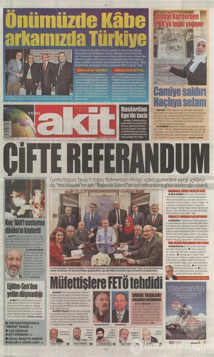 Günün gazete manşetleri - 14 Aralık 2015