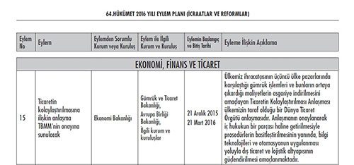 Hükümetin madde madde 2016 eylem planı