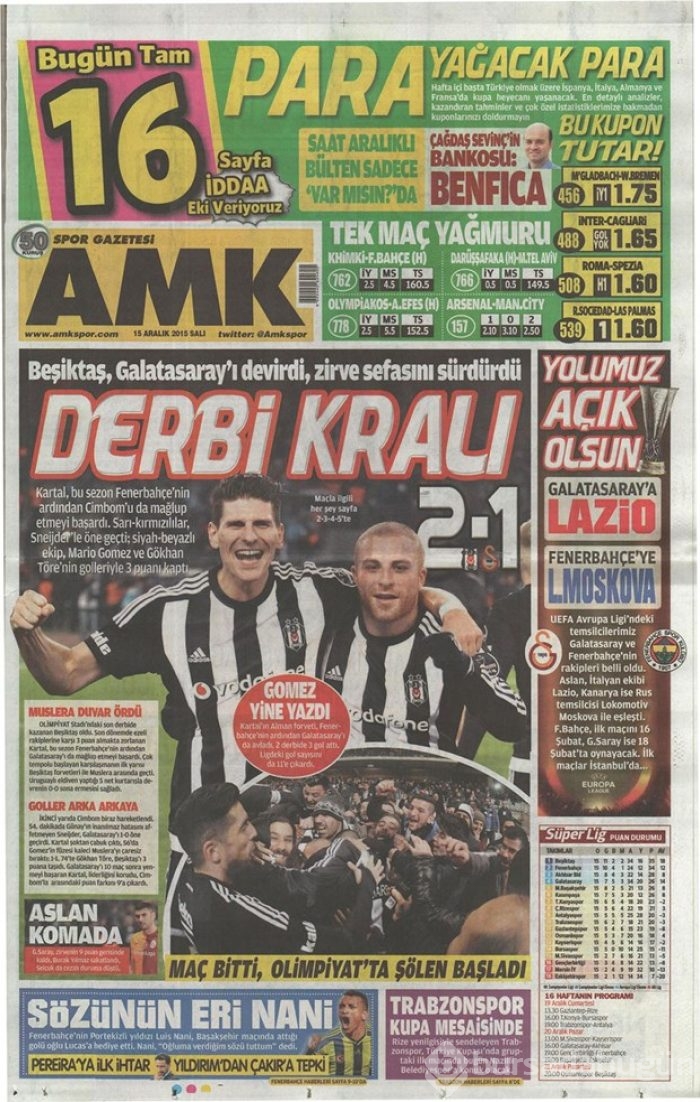 Günün gazete manşetleri - 15 Aralık 2015