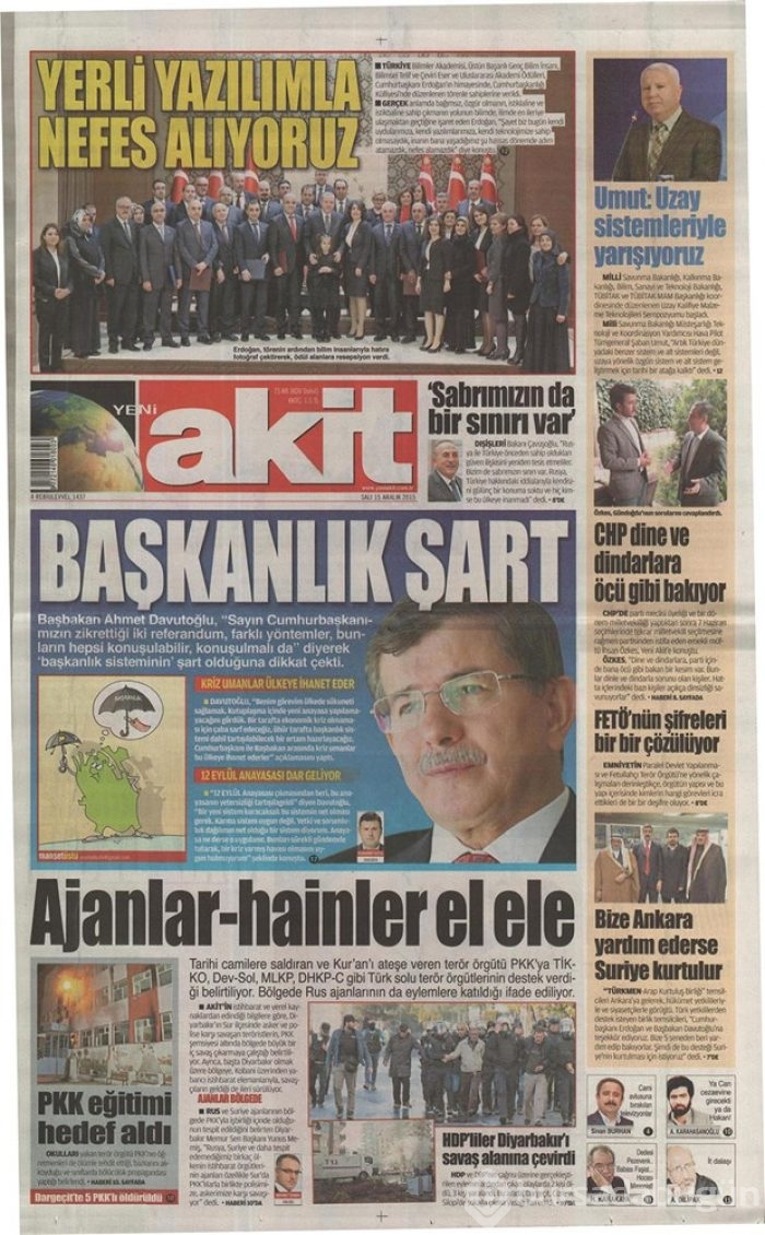 Günün gazete manşetleri - 15 Aralık 2015