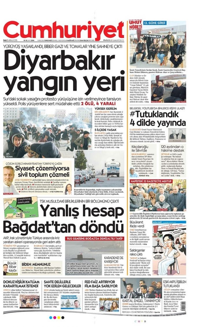 Günün gazete manşetleri - 15 Aralık 2015