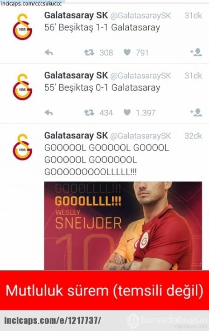 Beşiktaş - Galatasaray derbi capsleri...