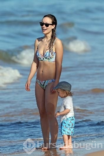 Olivia Wilde kocası ve çocuğuyla birlikte tatilde