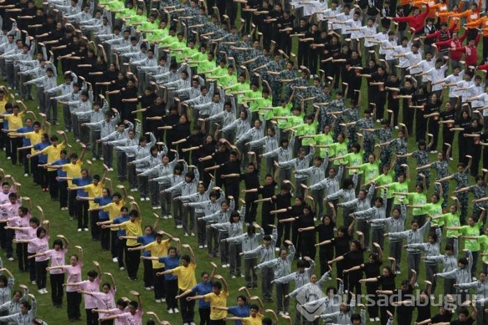 Çin'de kalabalığın sanata dönüştüğü 35 fotoğraf