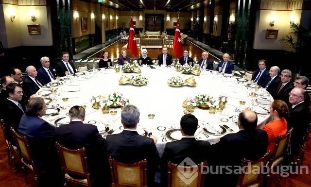 Cumhurbaşkanı Erdoğan, Sancar onuruna akşam yemeği verdi