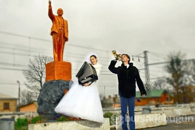 Düğün fotoğrafı komediye döndü
