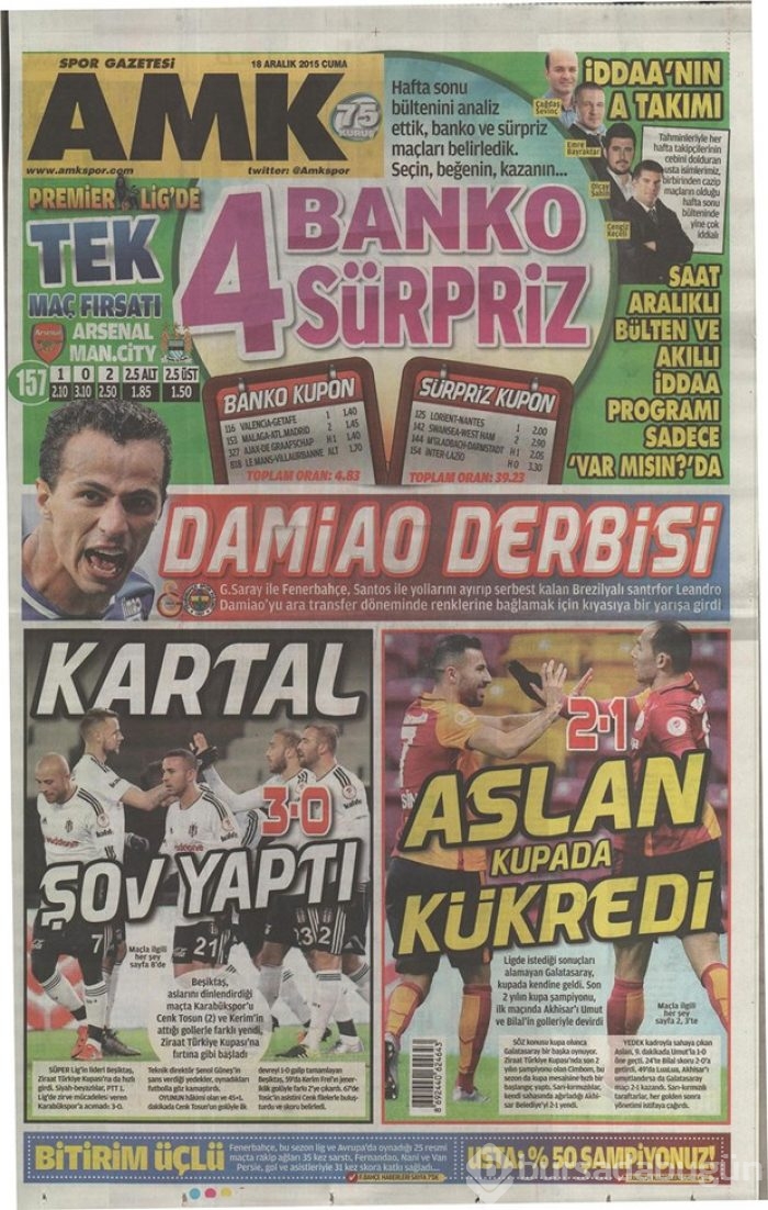 Günün gazete manşetleri 18 Aralık 2015