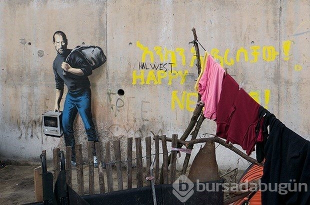Banksy'nin çizdiği Steve Jobs'u görmek 5 dolar