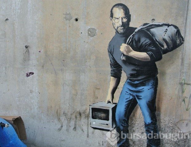 Banksy'nin çizdiği Steve Jobs'u görmek 5 dolar