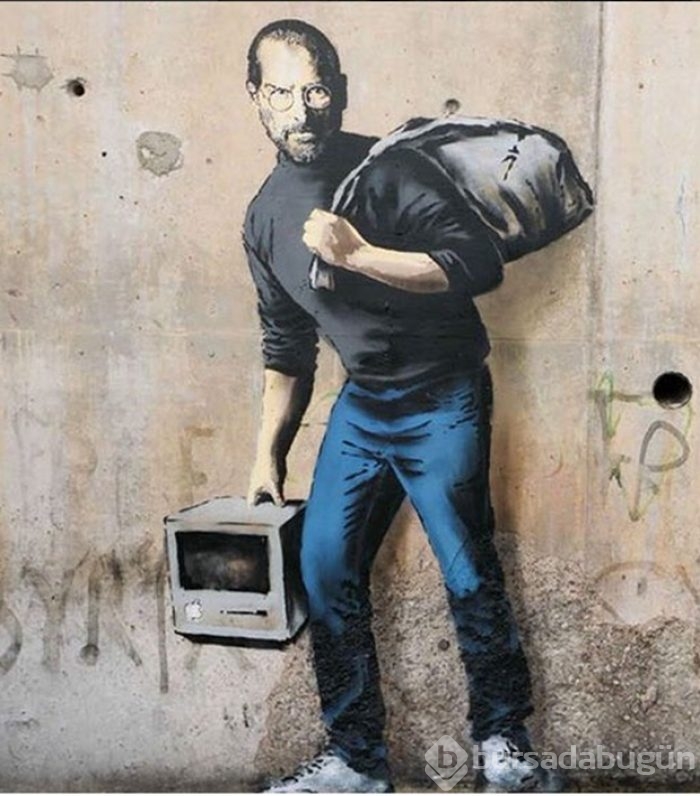 Banksy'nin çizdiği Steve Jobs'u görmek 5 dolar
