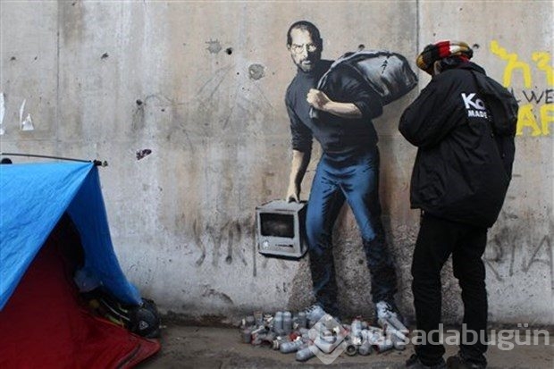 Banksy'nin çizdiği Steve Jobs'u görmek 5 dolar