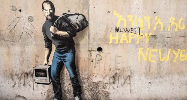 Banksy'nin çizdiği Steve Jobs'u görmek 5 dolar