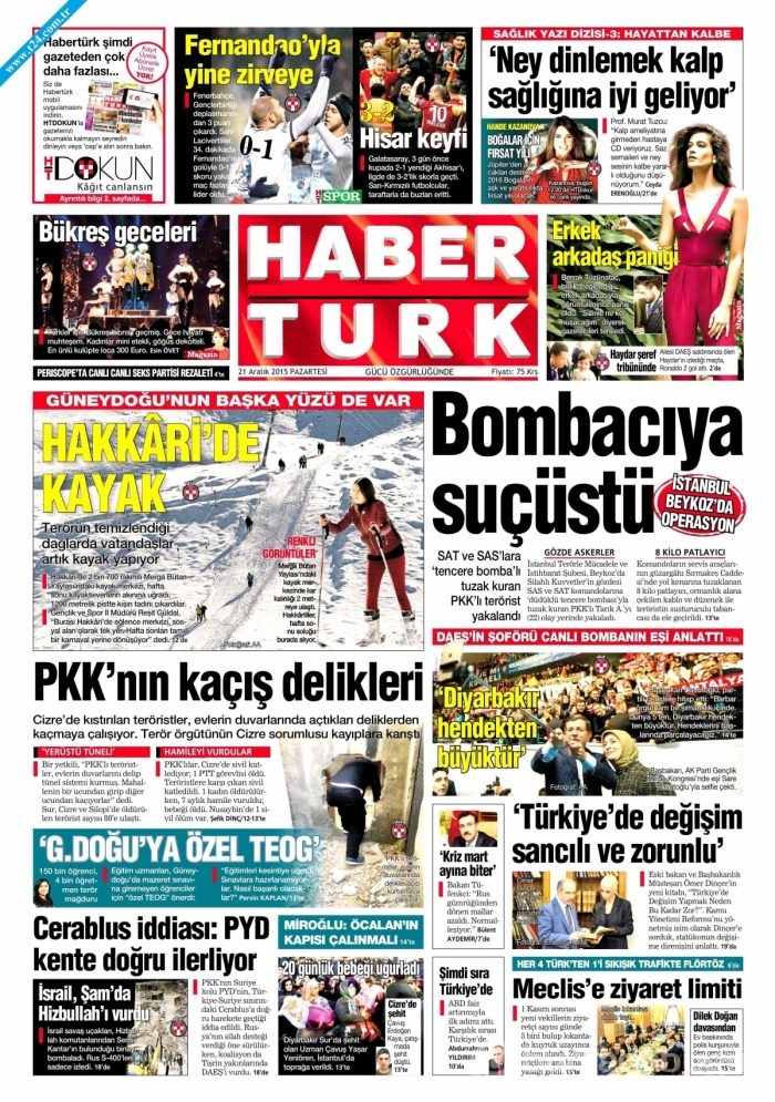 Gazete manşetleri (21 Aralık 2015)