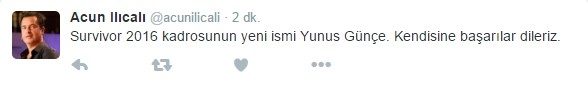 Survivor 2016'da üçüncü isim belli oldu!
