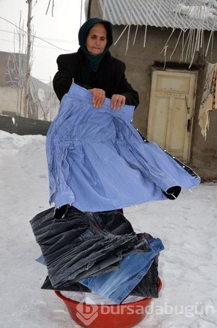 Doğu'da soğuk hava çamaşırları dondurdu	