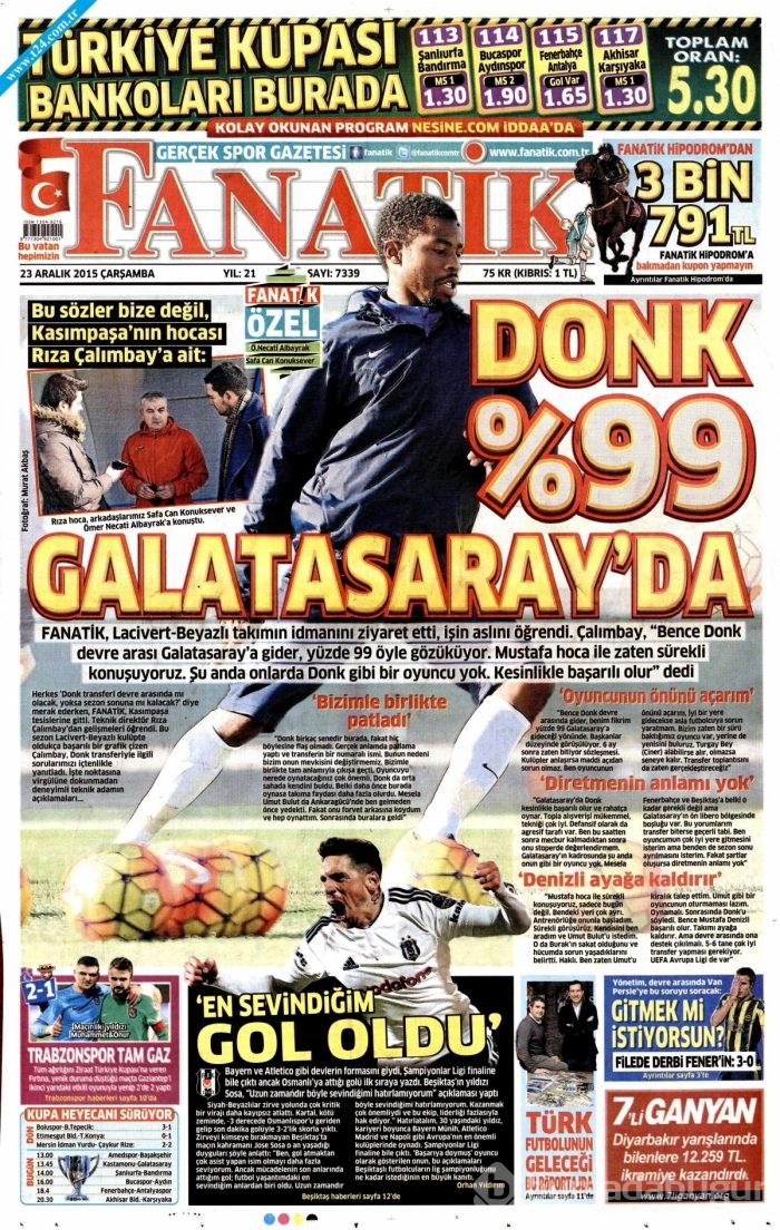 Gazete manşetleri (23 Aralık 2015)