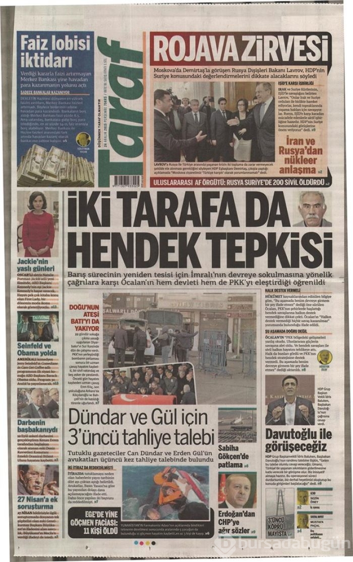 Günün gazete manşetleri 24 Aralık 2015