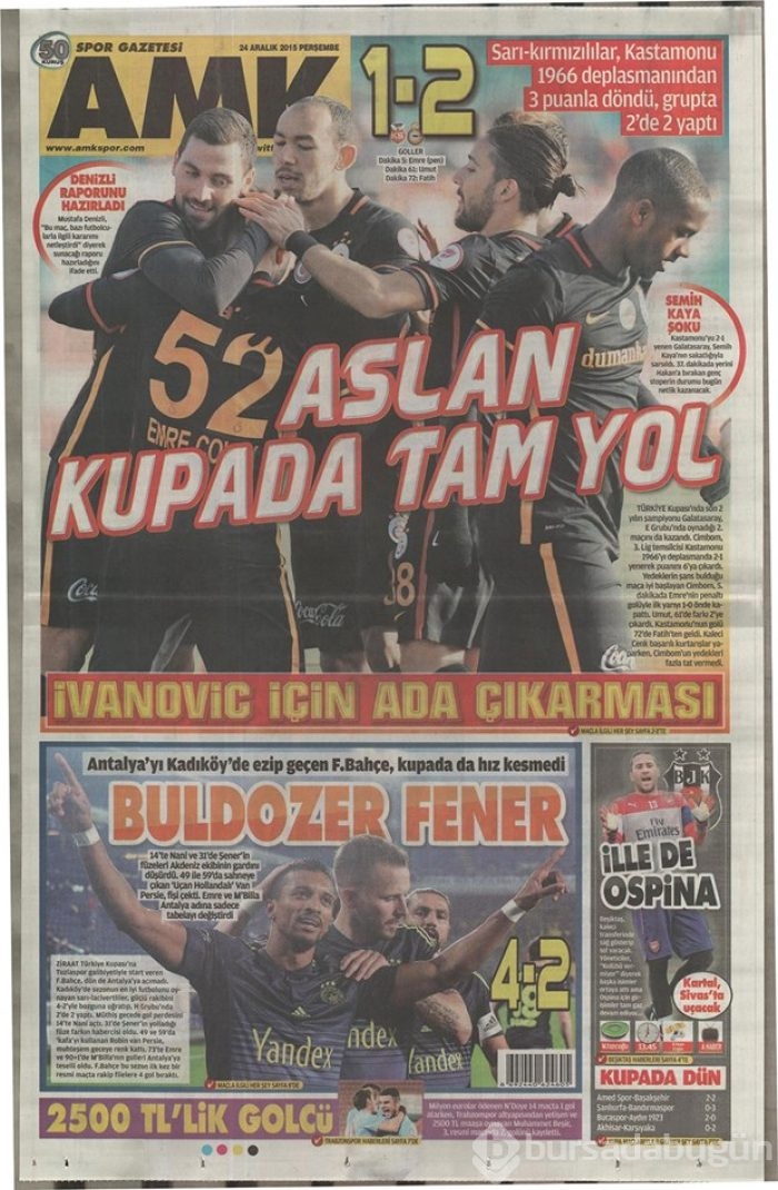 Günün gazete manşetleri 24 Aralık 2015