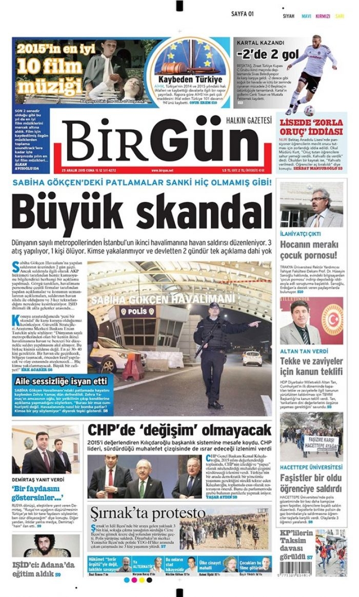 Günün gazete manşetleri 25 Aralık 2015