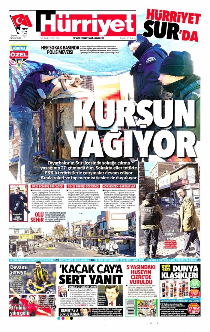 Gazete manşetleri (29 Aralık 2015)