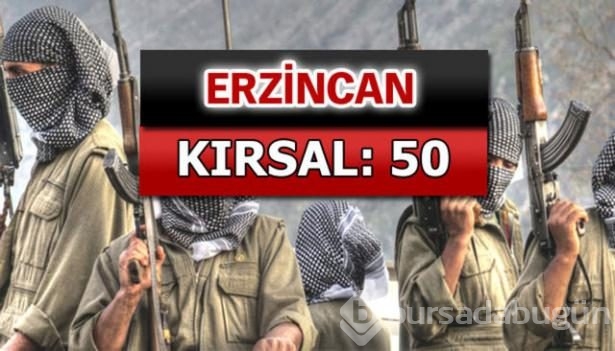 İşte PKK'lı hainlerin il il dağılımı