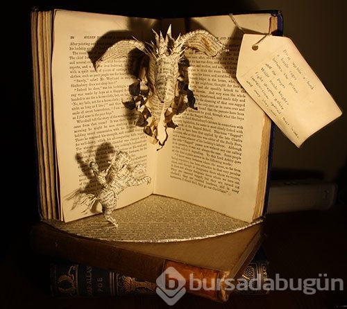 Eski kitaplar sanat eserine dönüştü