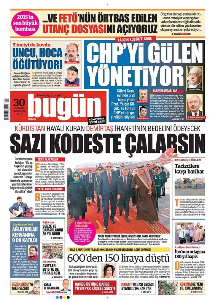 Günün gazete manşetleri - 30 Aralık 2015