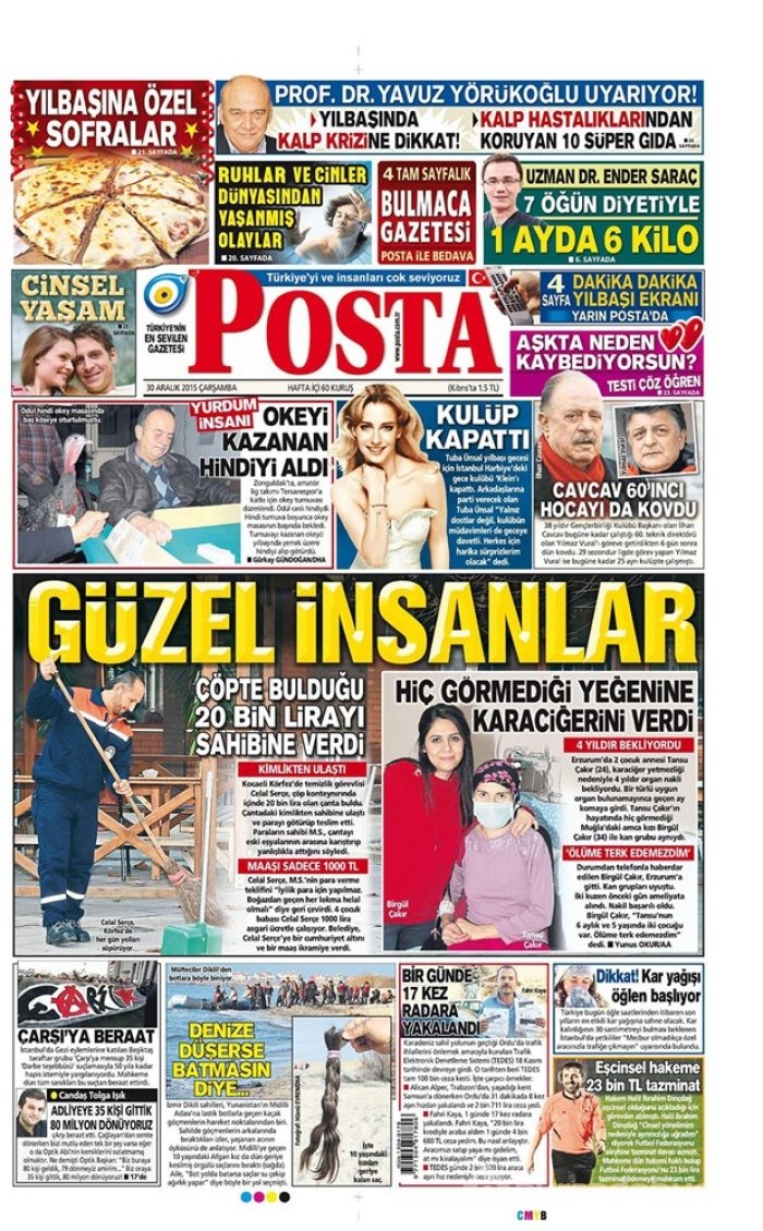 Günün gazete manşetleri - 30 Aralık 2015