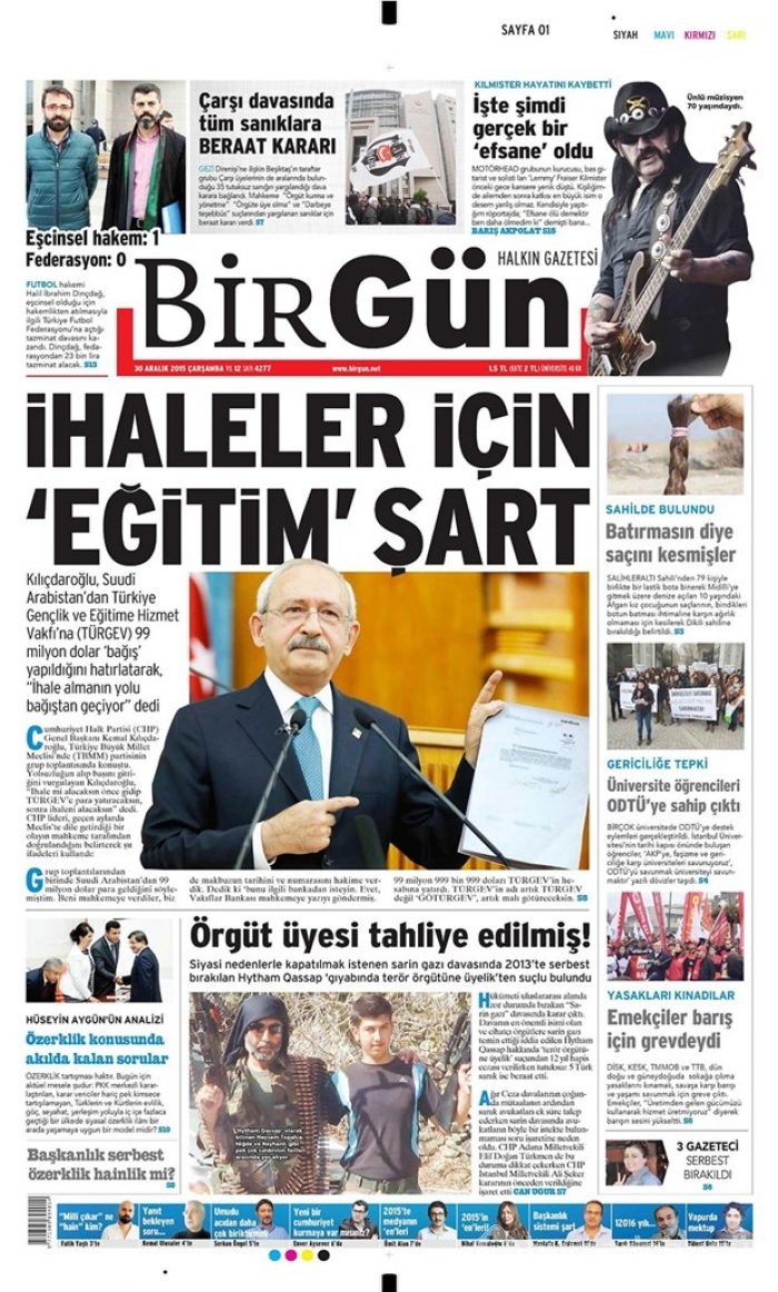 Günün gazete manşetleri - 30 Aralık 2015