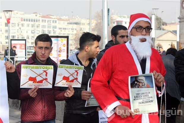 Kayseri'de "Noel" protestosu