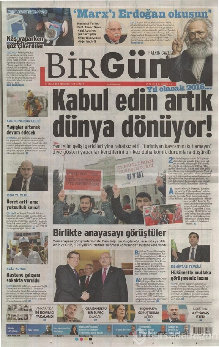 Günün gazete manşetleri - 31 Aralık 2015