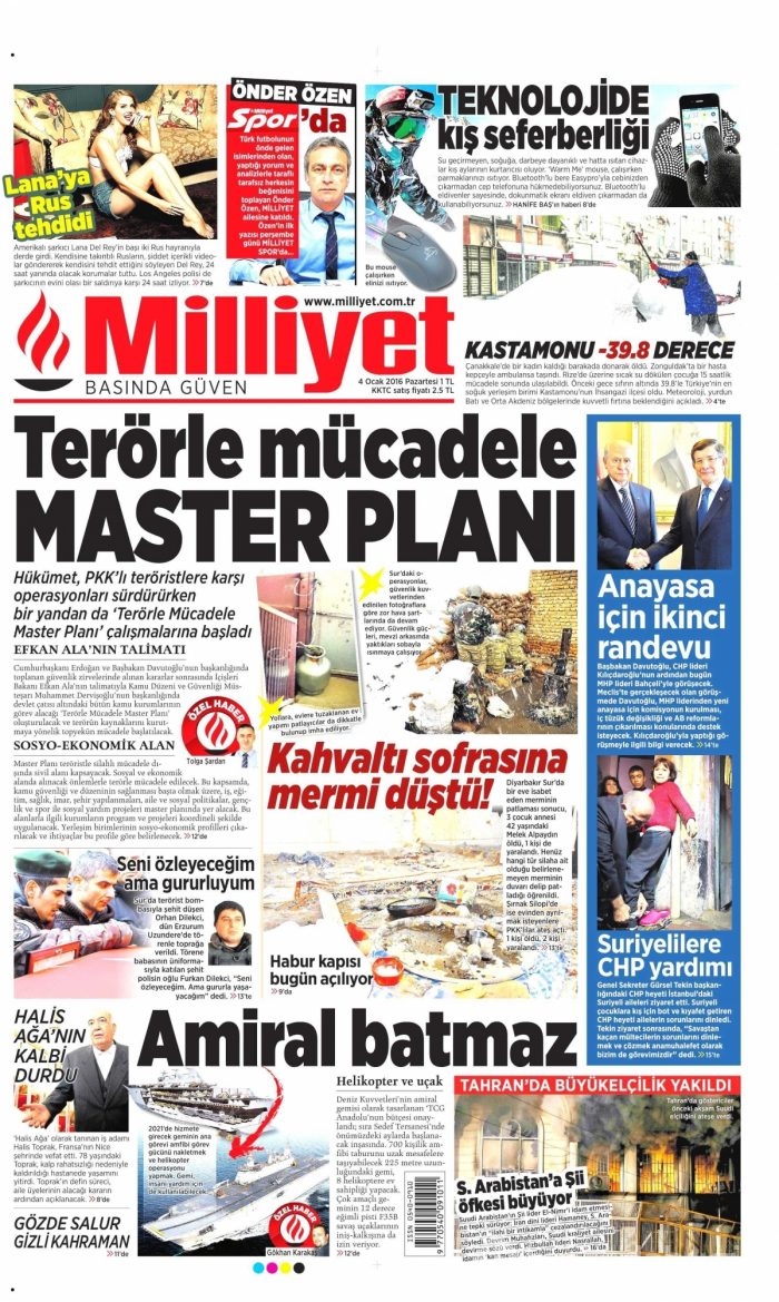 Gazete manşetleri (04.01.2016)