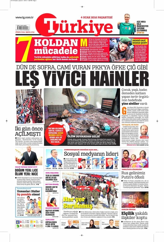 Gazete manşetleri (04.01.2016)