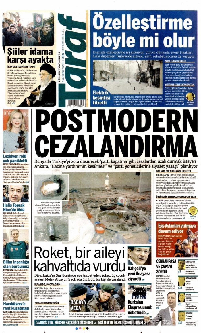 Gazete manşetleri (04.01.2016)