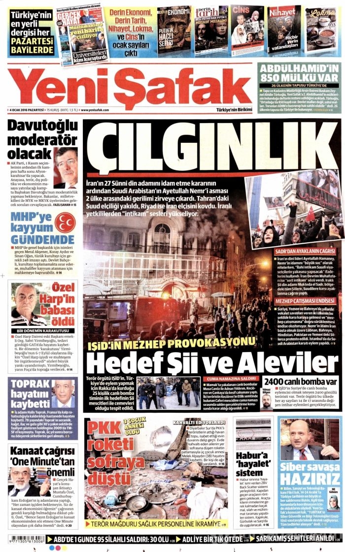 Gazete manşetleri (04.01.2016)
