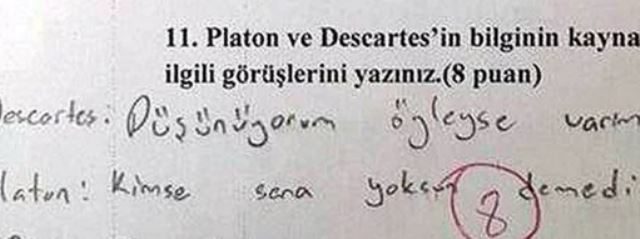 Cevaplarıyla hocalarının tam puan verdiği 18 öğrenci cevabı