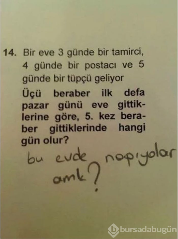 Cevaplarıyla hocalarının tam puan verdiği 18 öğrenci cevabı