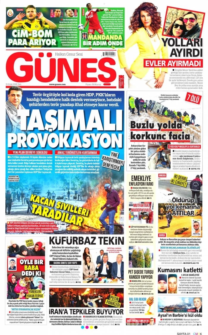 Gazete manşetleri (05 Ocak 2016)