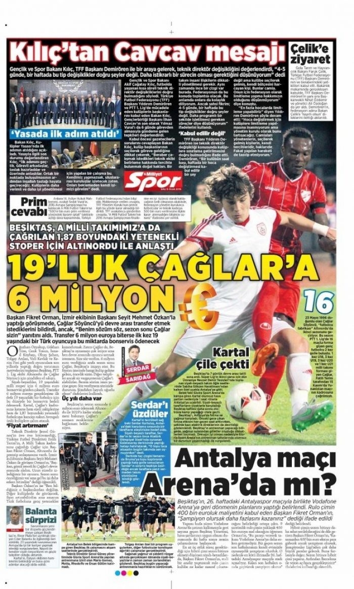 Günün spor manşetleri